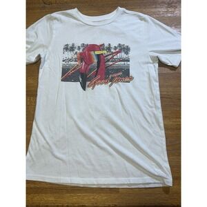 Cabana Crown & Ivy Women Large White Good Times Flamingo Bright Graphic T-Shirt